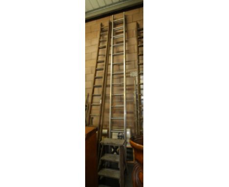 3 aluminium ladders and step ladders