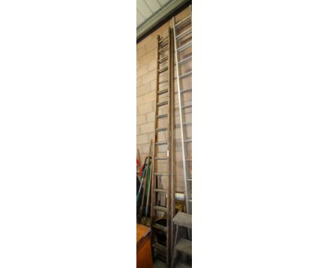 Wooden ladder and wooden step ladder