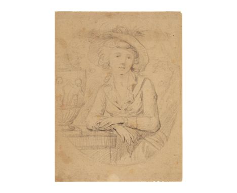 Property of a ladyCircle of Sir Joshua Reynolds (1723 - 1792)A portrait of a lady in a hatPencil on paperDimensions:11 in. (H