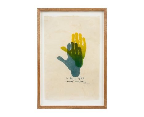 Property of a Gentleman of ChelseaAn original lithograph of LÃ©onard Tsuguharu Foujita's handprints (1963)Hand signedInscribe