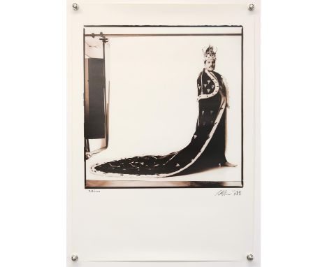 Queen - A2 Limited edition signed print of Freddie Mercury in his royal robes by photographer Peter Hince. No 718/1200, 16.5 