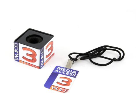 Knives Out (2019) - A prop Media Mic Cube & Badge with Lanyard. These props can be seen in the sequences of the film when New