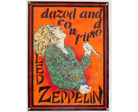 Led Zeppelin 'Dazed and Confused' - Original hand painted artwork on thick paper by John Judkins, signed and dated, flat, 56 