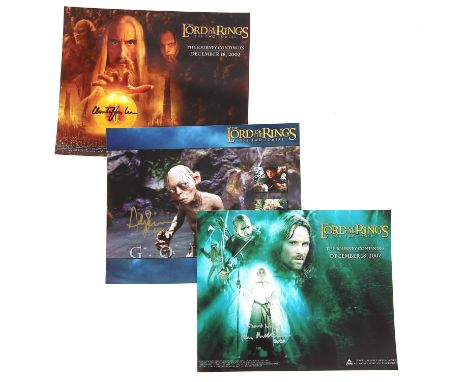 Lord of the Rings - 3 signed mini posters, signed by Christopher Lee (Saruman), Ian McKellen (Gandalf) and Andy Serkis (Gollu