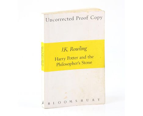 Harry Potter and the Philosopher's Stone, Bloomsbury, 1997, by J.K. Rowling, uncorrected proof copy of the first edition book