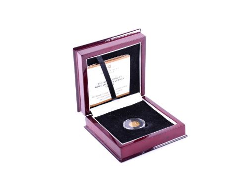 A George I gold quarter guinea, 1718, almost EF, in London Mint presentation box with certificateCondition report: Some light