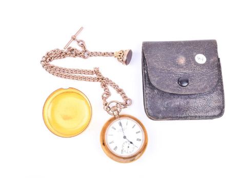 A 9ct rose gold pocket watch, by Jones &amp; Son, 368 Holloway Road, with white enamel Roman numeral dial and second subsidia