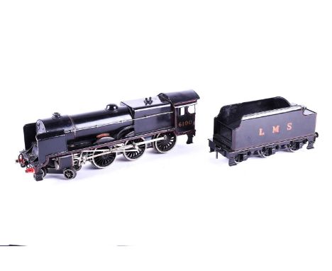 A Bassett-Lowke 0 Gauge 3-rail LMS 'Royal Scot' Locomotive and Tender, ref 5611/0, in LMS black as no 6100, post war model wi