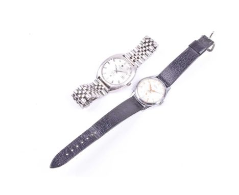 A Tissot Seastar automatic stainless steel wristwatch, with silvered dial, 37 mm case, together with an Olma stainless steel 