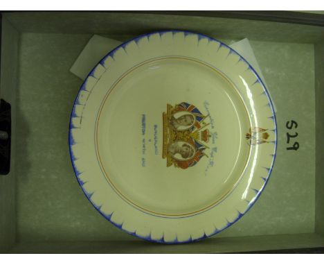 1937 FA Cup Final, Sunderland v Preston, the Coronation Cup Final, 'Long may he reign' a souvenir plate produced by Midwinter