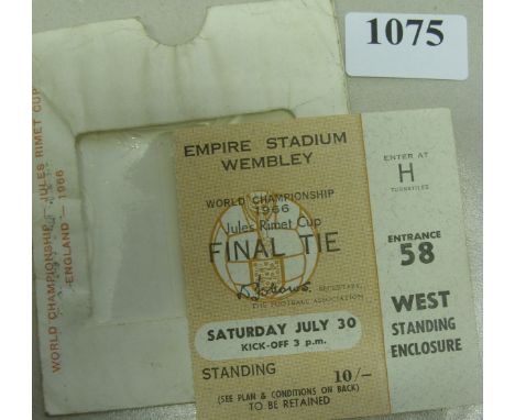 1966 World Cup Final, England v West Germany, a ticket from the game played at Wembley on 30/07/1966, in good, unmarked condi