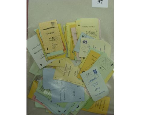 Pop Music Memorabilia, a collection of over 150 ticket stubs from Pop Concerts, held at the Manchester Trade Hall, during the