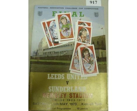 1973 FA Cup Final, Leeds Utd v Sunderland, a programme and ticket from the game played at Wembley on 05/05/1973, plus 15 Phil