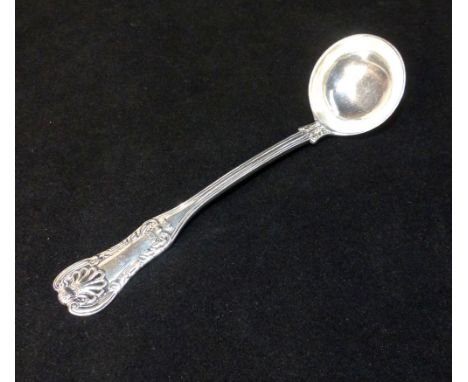 Georgian Glasgow Scottish silver sauce ladle, Mitchell & Sons silversmith stamp, King's pattern decoration, 4.5cm dia bowl, c