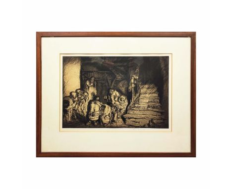 SIR FRANK WILLIAM BRANGWYN RA RWS RBA (1876-1956), NATIVITY II, etching, signed in pencil, 35cm x 48cm, framed.