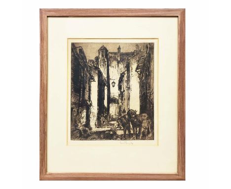 SIR FRANK WILLIAM BRANGWYN RA RWS RBA (1876-1956), UNTITLED, etching, signed in pencil, 30cm x 28cm, framed.