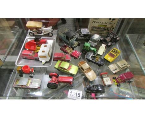 A quantity of play worn die cast including Matchbox, Corgi, Hotwheels etc.,