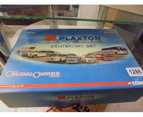 A boxed Corgi OM49901 Plaxton Centenary set.
