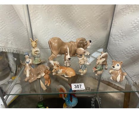 A quantity of Szeiler pottery animals and a Branksoms corgi