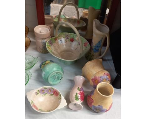 A quantity of Radford pottery etc.No cracks or chips. The bowl with handles is stained under the glaze