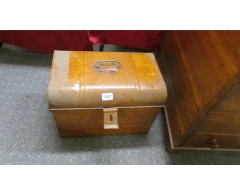 A small dome top tin trunk, COLLECT ONLY.