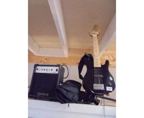 A Jumor electric guitar with Elevation amplifier and soft case, COLLECT ONLY.