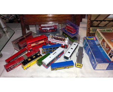 A quantity of diecast bus and coach models, mostly Corgi