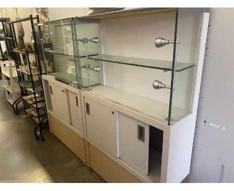 2 shop display cabinets 1 A/F - no top shelf or doors.