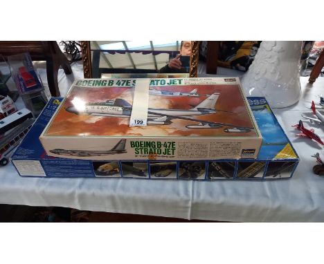 A boxed Hasegawa Boeing B-47E Strato jet US Airforce jet bomber 1.72 scale and a Revelle 04608 1.71 Boeing B52D Strato Fortre