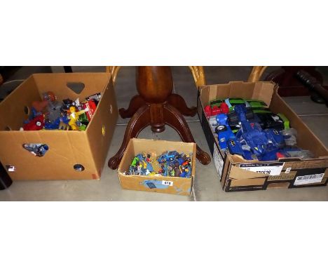 2 large boxes of toys including Ben 10 Britain's figures &amp; corgi diecast etc.