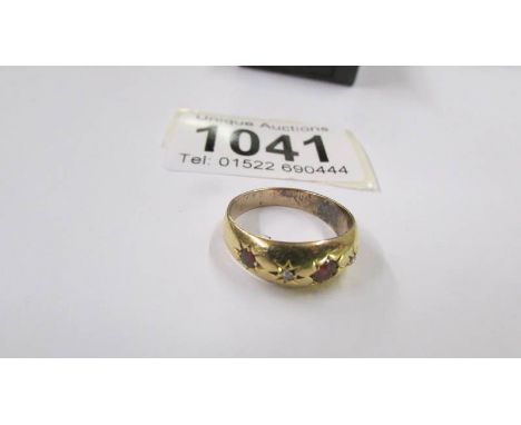 A 9ct gold ring size M, 2.7 grams.