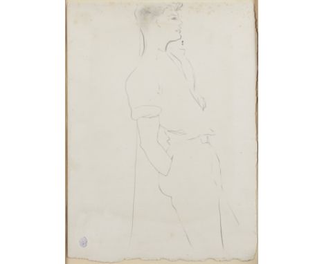 JEAN COCTEAU (1889-1963)Etude pour un portrait de Jean Marais cachet de l'atelier mine de plomb sur papier 33 x 23.5cm (13 x 
