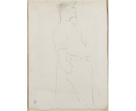 JEAN COCTEAU (1889-1963)Etude pour un portrait de Jean Marais cachet de l'atelier mine de plomb sur papier 33 x 23.5cm (13 x 