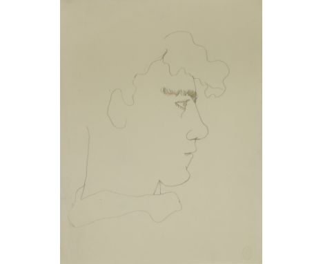 JEAN COCTEAU (1889-1963)Portrait d'Yvon Belaval cachet de l'atelier encre de Chine sur papier26.9 x 20.8cm (10 9/16 x 8 3/16i