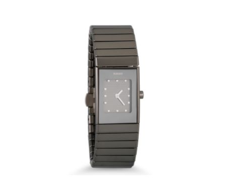 A RADO CERAMIC BRACELET STRAP WRISTWATCH, boxed