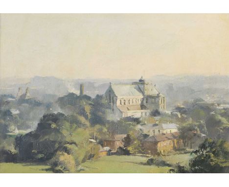 ▴ Trevor Chamberlain (b.1933)'Romsey Abbey'signed and dated 'T. Chamberlain '70' l.l., oil on canvas25.5 x 36cmCondition Repo