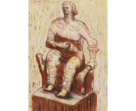 ▴ Henry Moore OM CH (1898-1986)Seated figure (Cramer 13)lithograph printed in colours, 1950image 27 x 19.5cmCondition ReportF