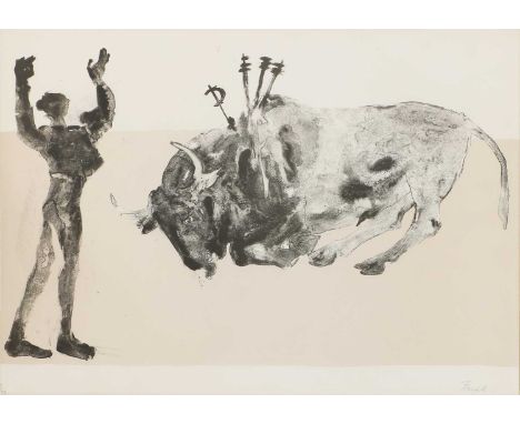 ▴ Dame Elisabeth Frink RA (1930-1993)'Corrida Five'lithograph in colours, 1972, signed 'Frink' in pencil l.r. and numbered '7