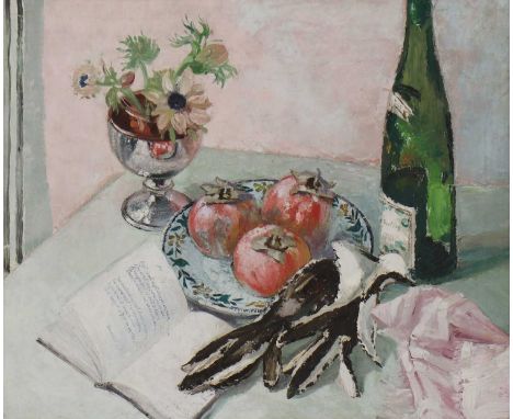 ▴ Rudolf Helmut Sauter (1895-1977)'The Birthday Table'signed and inscribed as titled on artist's label verso, oil on canvas51