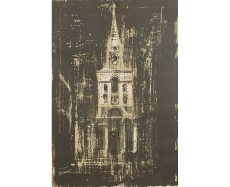 ▴ John Piper CH (1903-1992)'Christ Church, Spitalfields' (Levinson 142) from 'A Retrospect of Churches'lithograph in colours,