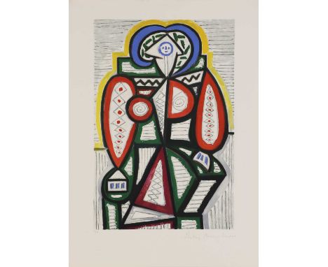 ▴ After Pablo Picasso'Femme Assise' (1979-82)lithograph in colours on Arches paper, signed 'Collection Marina Picasso' l.r. a