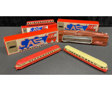 Toys &amp; Juvenalia - AS Autorail HO scale models, each boxed and a Liliput HO scale sleeping car, boxed (4) 