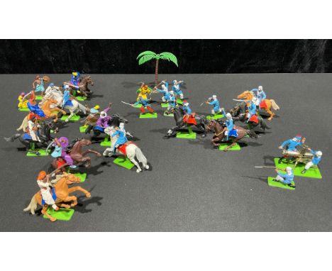 Toys &amp; Juvenalia - a collection of Britains Deetail 1:32 scale figures with zamak metal bases, comprising African desert 