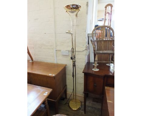 A modern Brass standard lamp with an additional adjustable light