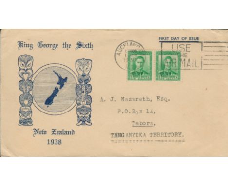 1938 NEW ZEALAND - KING GEORGE VI FIRST DAY OF ISSUE COVER&nbsp;