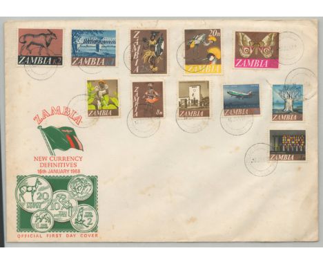 1968 ZAMBIA OFFICIAL FIRST DAY COVER A/F&nbsp;