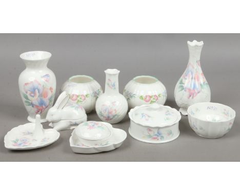 A quantity of Aynsley bone china in the Little Sweetheart design, along with two pieces of Royal Worcester English garden chi