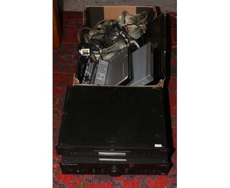 A quantity of audio/visual equipment to include a Cambridge audio Azure 640 A integrated amplifier along with a Azure 540 D D