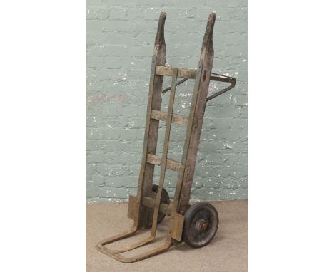 A vintage heavy duty sack barrow.