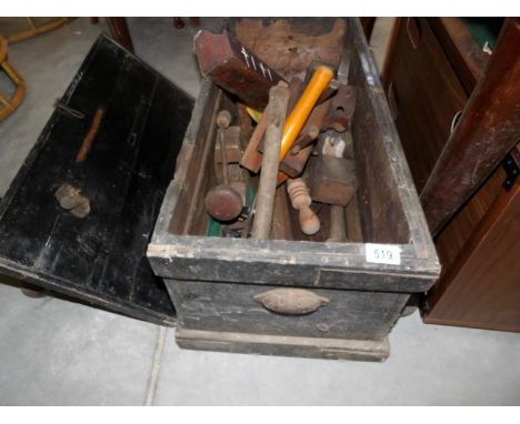 A tool box and tools